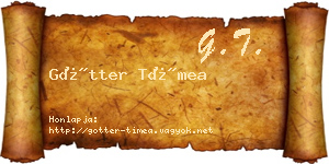 Götter Tímea névjegykártya